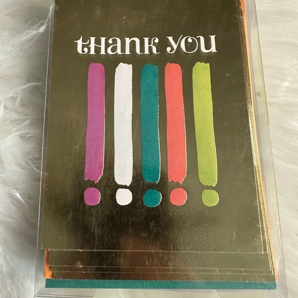 🩷5/$10 Gold Thank You Cards with Colorful Exclamation Marks & 3 other designs